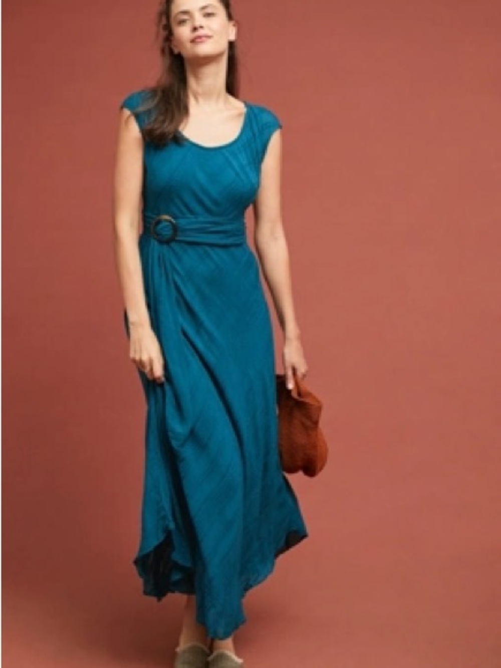 NWOT Anthropologie Teal Guinevere Maxi Dress Moulinette Soeurs